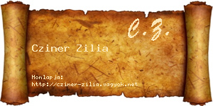 Cziner Zilia névjegykártya
